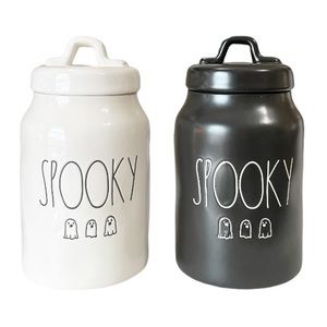 NEW Rae Dunn SPOOKY 👻👻👻 Canister Set/2